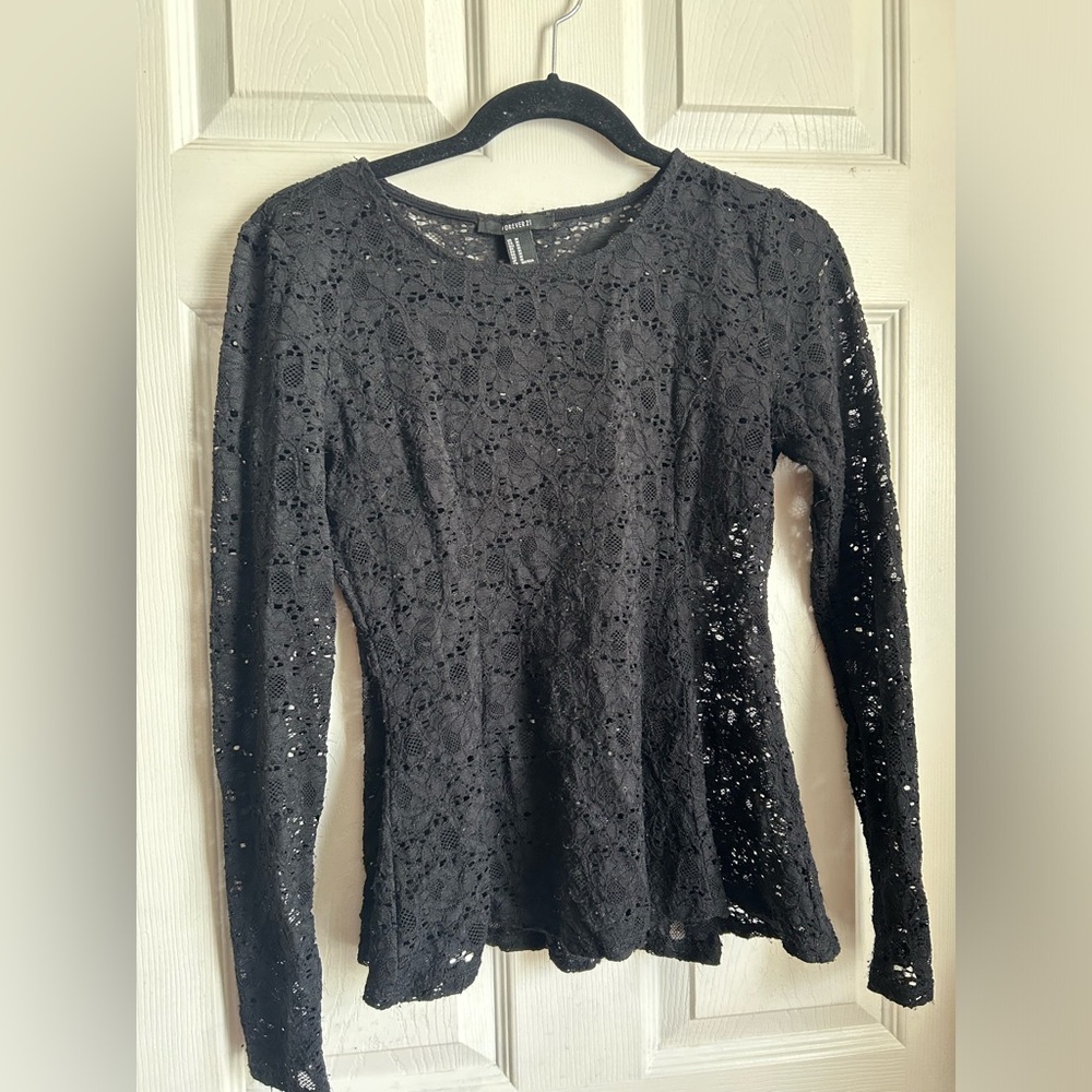 forever 21 lace long sleeve top